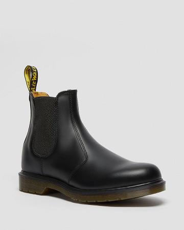 Dr Martens 2976 Smooth Leren Enkellaars Heren Zwart | NL 374EBC